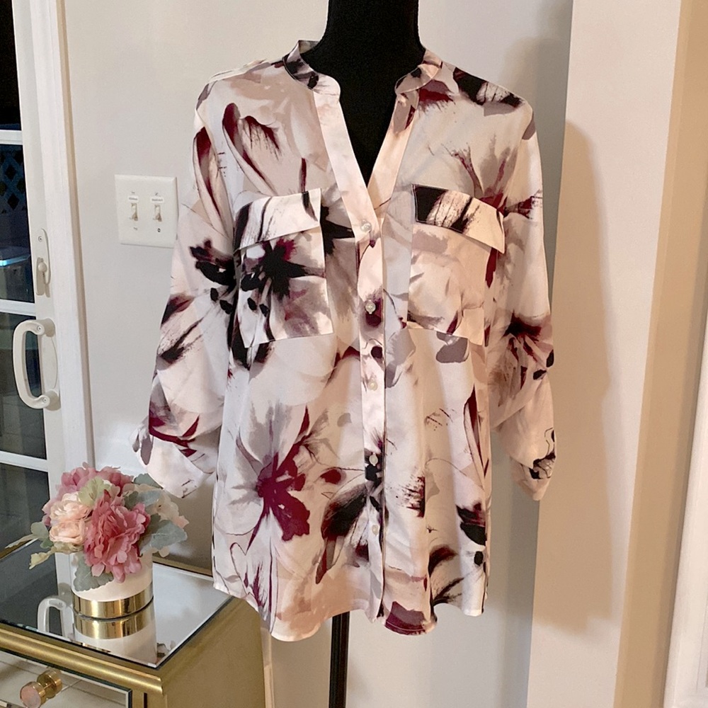 Calvin Klein button down blouse size m
